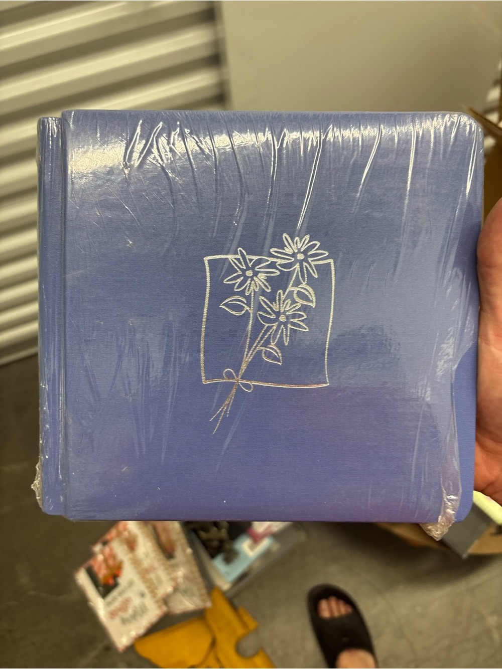 Blue Floral Theme Book-Bound Photo Album Book Style Cover Design
